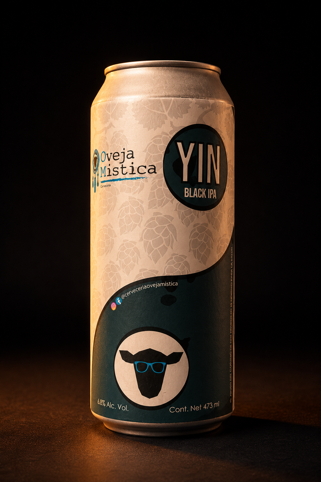 Lata de Yin Black IPA de Oveja Mística